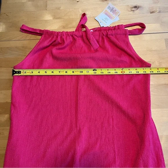 Lularoe Women’s Medium Sandy Halter Tie Neck Maxi Dress in Hot Pink New NWT - Picture 6 of 7